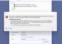 Visual Studio error when launched to access local SQL server installed on my desktop