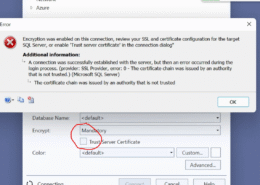 Visual Studio error when launched to access local SQL server installed on my desktop